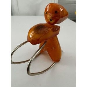 Vintage Amber Baltic Stone White Butterscotch Egg Yolk Figurine 12g Soviet USSR